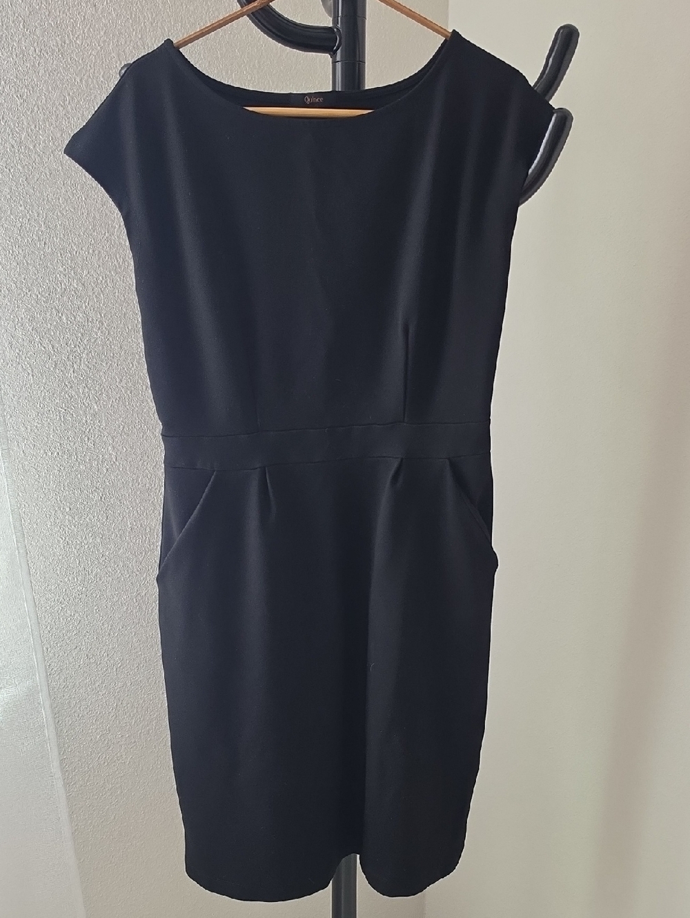 Quince Black Midi Sheath Dress